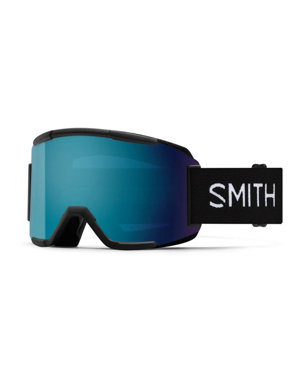 Smith Squad Ski Goggles-Black / Chromapop Sun Blue Mirror Lens + Yellow Spare Lens-aussieskier.com