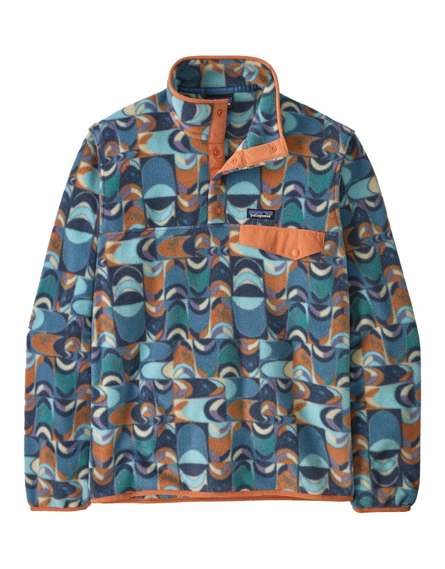 Patagonia Mens Lightweight Synchilla Snap-T Pullover Fleece-Small-Swallowtail Geo: Still Blue-aussieskier.com