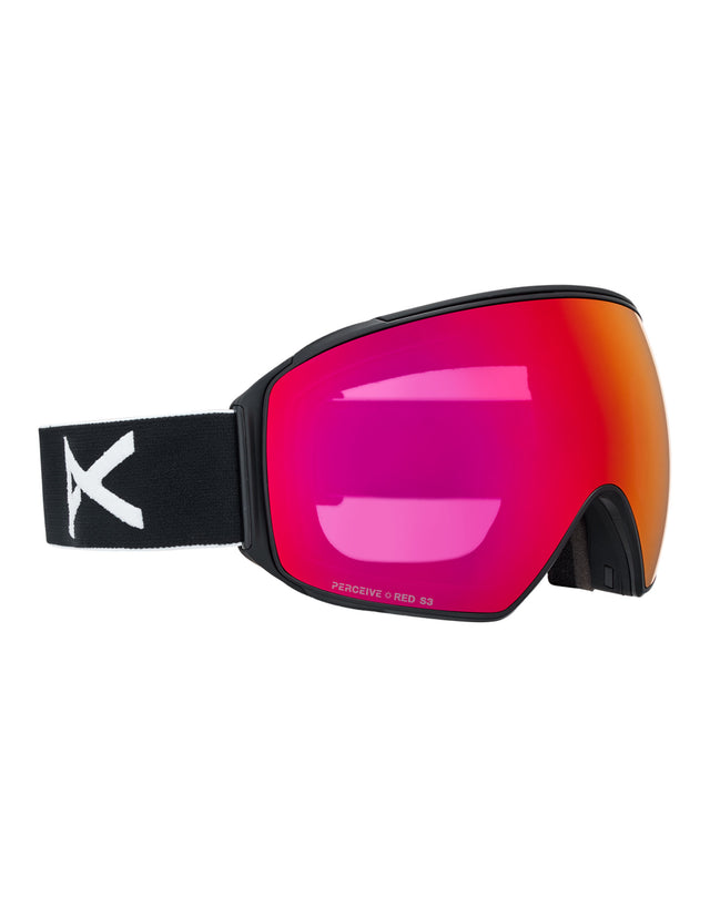Anon M4 Toric MFI Ski Goggles-Black / Perceive Red Lens + Perceive Burst Spare Lens-aussieskier.com