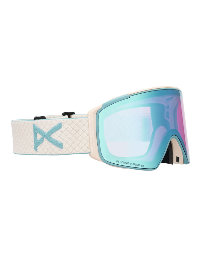 Anon M4S Cylindrical MFI Ski Goggles-Oat / Perceive Blue Lens + Perceive Pink Spare Lens-aussieskier.com