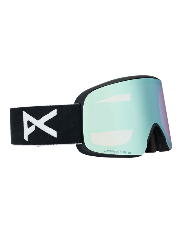Anon M6 MFI Ski Goggles-Black / Perceive Blue Lens + Perceive Pink Spare Lens-aussieskier.com