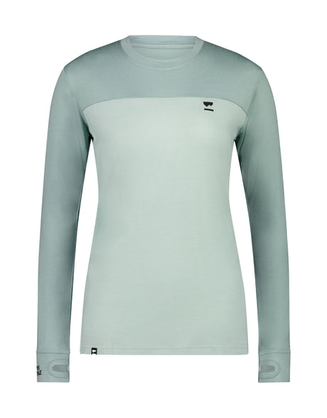 Mons Royale Womens Yotei BF Tech Long Sleeve Base Layer-Small-Glacier / Dew-aussieskier.com