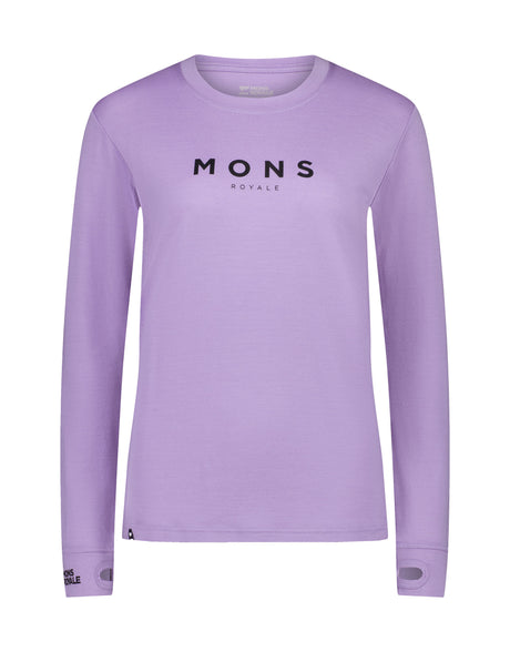 Mons Royale Womens Yotei BF Tech Long Sleeve Base Layer-Small-Classic Lupin-aussieskier.com