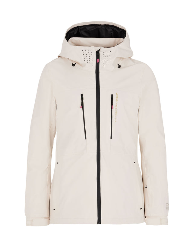 Protest Beverly Womens Ski Jacket-X Small-Kit Off White-aussieskier.com