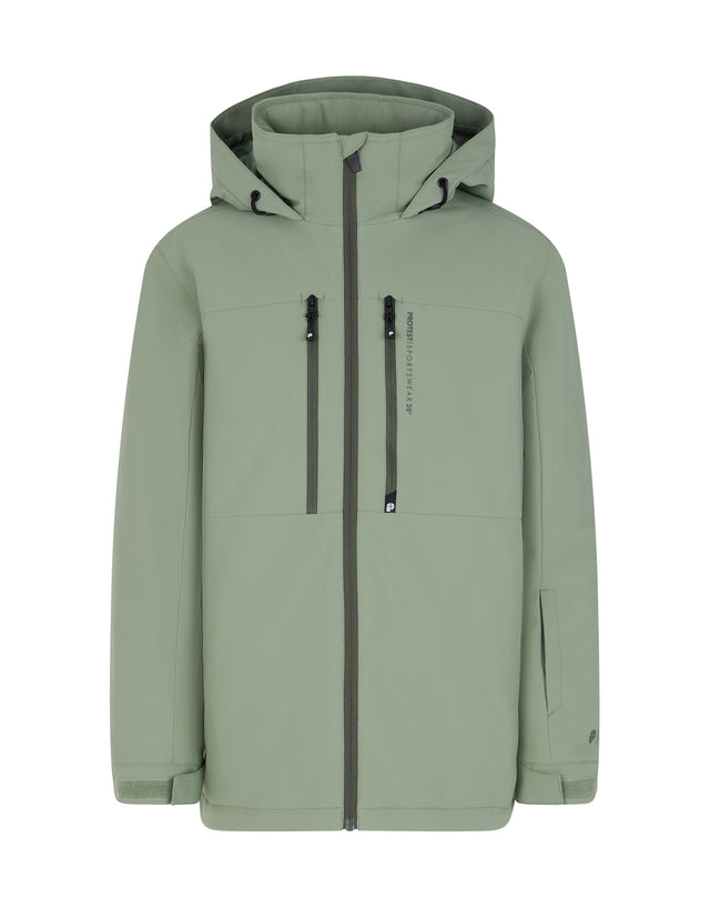Protest Flynty Kids Ski Jacket-140 (10)-Marl Green-aussieskier.com