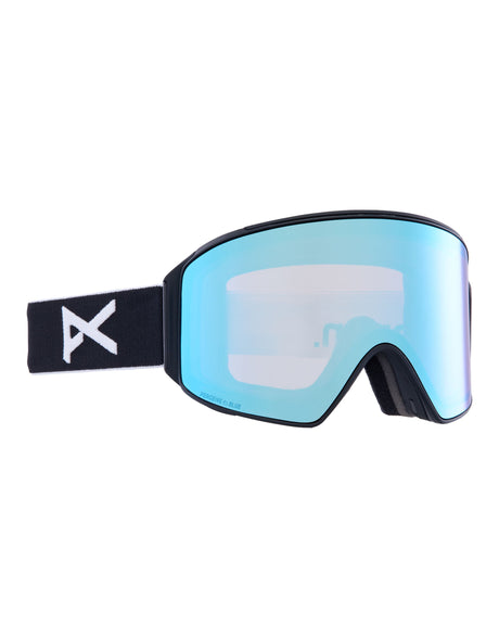 Anon M4 Cylindrical MFI Ski Goggles-Black / Perceive Blue Lens + Perceive Pink Spare Lens-aussieskier.com
