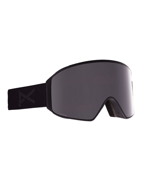 Anon M4 Cylindrical MFI Ski Goggles-Smoke / Perceive Onyx Lens + Perceive Violet Spare Lens-aussieskier.com