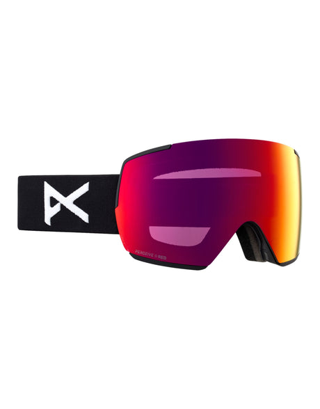 Anon M5 MFI Ski Goggles-Black / Perceive Red Lens + Perceive Burst Spare Lens-aussieskier.com