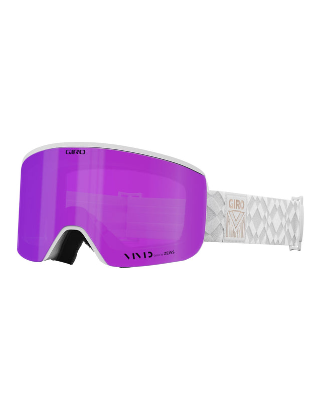 Giro Ella Womens Asian Fit Ski Goggles-White Limitless / Vivid Pink Lens + Vivid Infrared Spare Lens-aussieskier.com