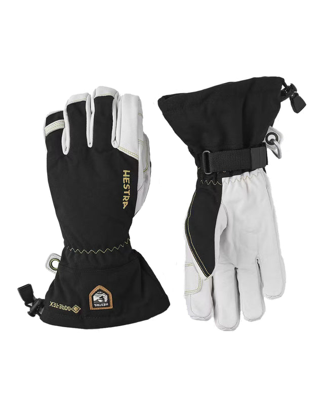 Hestra Army Leather Gore Tex Gloves-6-Black / White-aussieskier.com