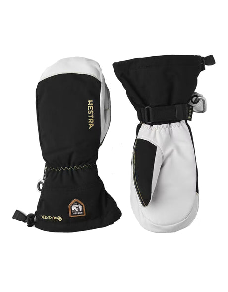 Hestra Army Leather Gore Tex Mittens-6-Black / White-aussieskier.com