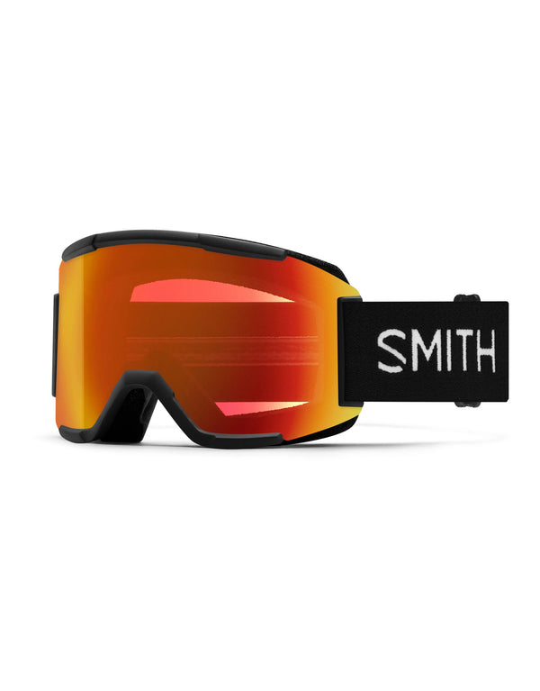 Smith Squad Ski Goggles-Black / Chromapop Everyday Red Mirror Lens + Yellow Spare Lens-aussieskier.com