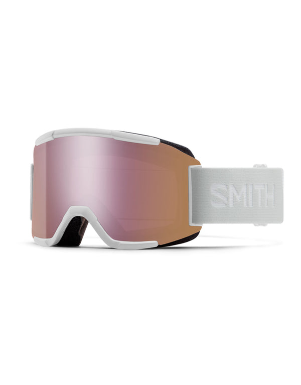 Smith Squad Ski Goggles-White Vapour / Chromapop Everyday Rose Gold Mirror Lens + Clear Spare Lens-aussieskier.com
