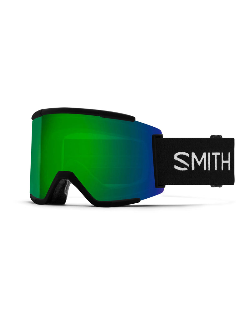 Smith Squad XL Ski Goggles-Black / Chromapop Sun Green Mirror Lens + Chromapop Storm Rose Flash Spare Lens-aussieskier.com