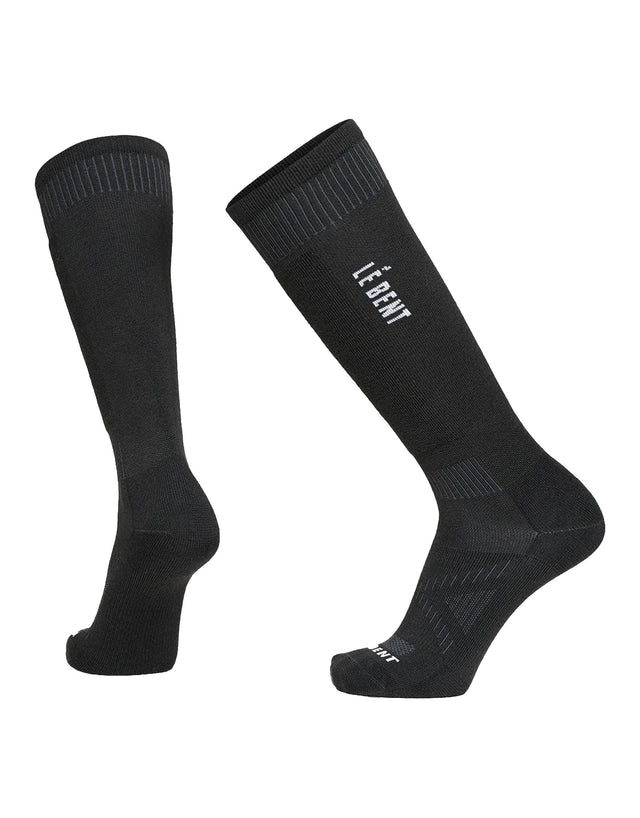 Le Bent Targeted Cushion Ski Socks-Small-Black Logo-aussieskier.com
