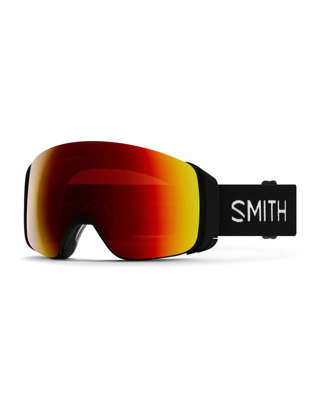 Smith 4D Mag Ski Goggles-Black / Chromapop Sun Red Mirror Lens + Chromapop Storm Yellow Flash Spare Lens-aussieskier.com