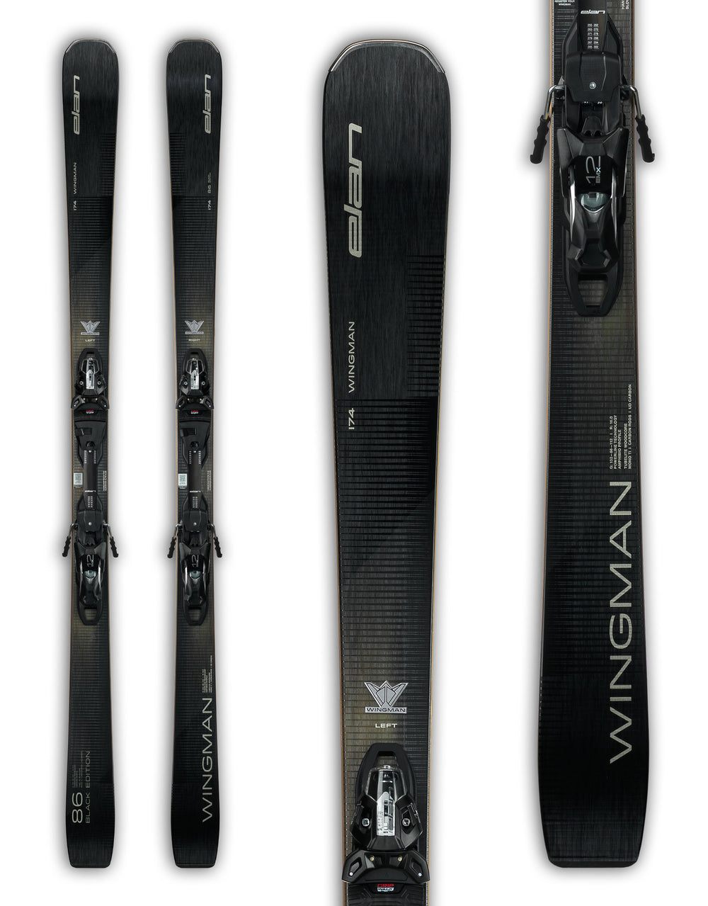 Elan Wingman 86 CTi Black Edition Skis + EMX 12 Bindings 2026-aussieskier.com