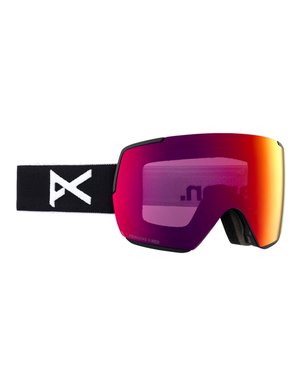 Anon M5S MFI Ski Goggles-Black / Perceive Red Lens + Perceive Burst Spare Lens-Standard Fit-aussieskier.com