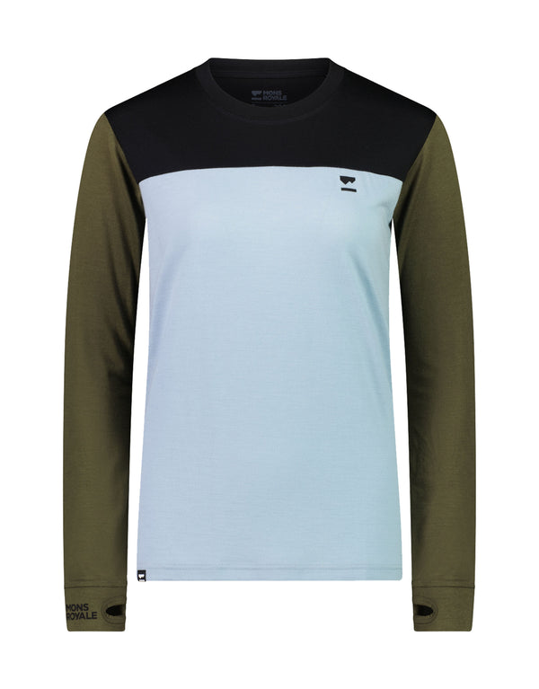 Mons Royale Womens Yotei BF Tech Long Sleeve Base Layer-Small-Riverbed-aussieskier.com