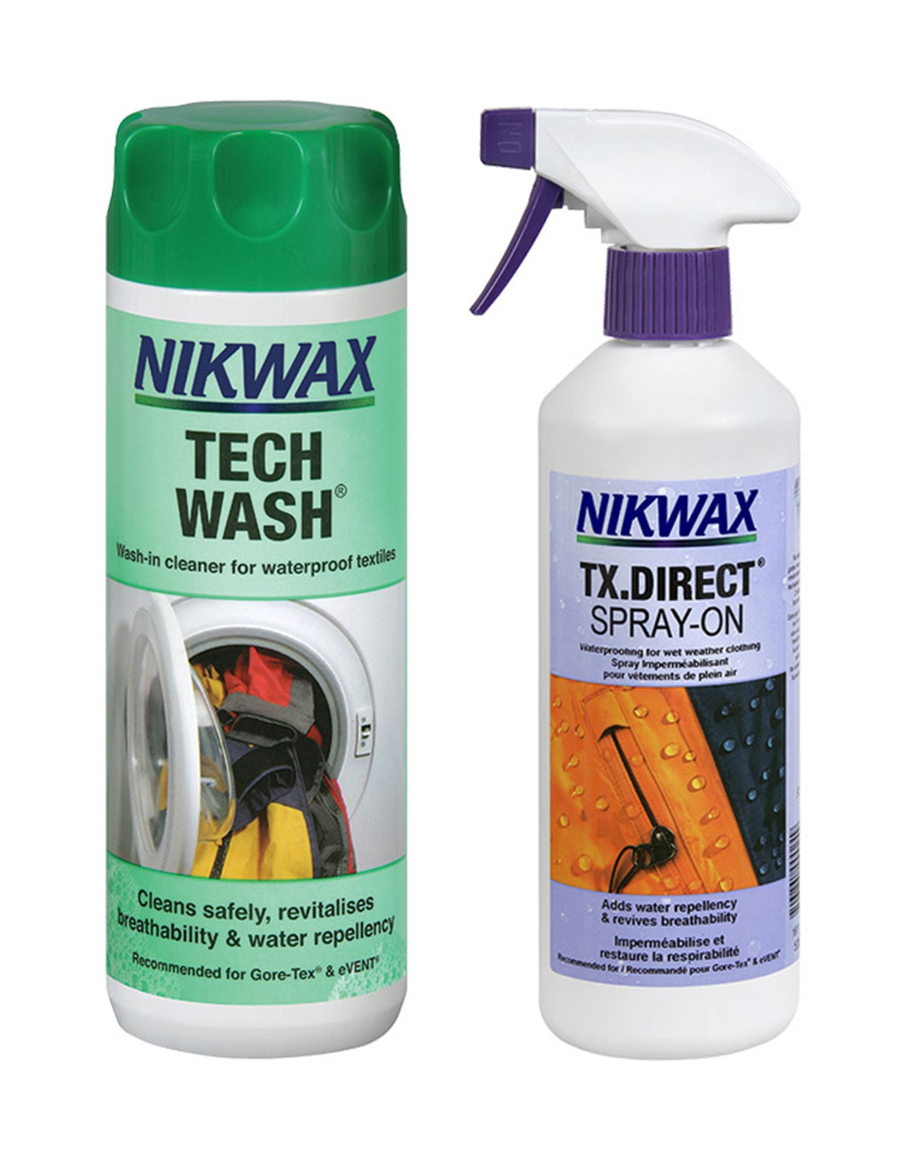 Nikwax Tech Wash & TX Direct Wash-in 2 X 300ml Bottles for sale online