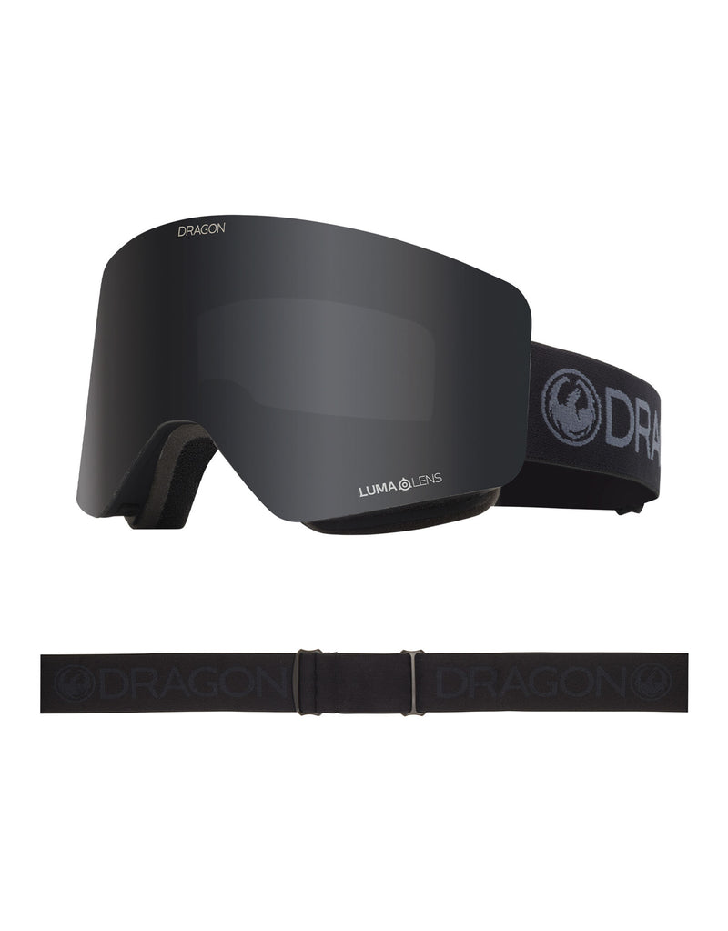Dragon R1 OTG Ski Goggles-Blackout / Lumalens Dark Smoke Lens + Lumalens Amber Spare Lens-aussieskier.com