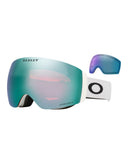 Oakley Flight Deck Pro M Ski Goggles-Matte White / Prizm Sapphire Lens + Prizm Iced Spare Lens-aussieskier.com