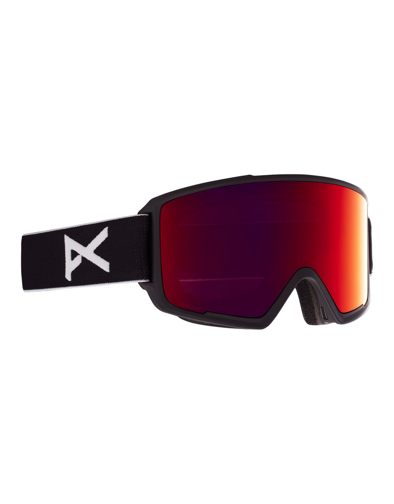 Anon M3 MFI Low Bridge Fit Ski Goggles-Black / Perceive Red Lens + Perceive Burst Spare Lens-aussieskier.com