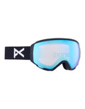 Anon WM1 MFI Womens Low Bridge Fit Ski Goggles-Black / Perceive Blue Lens + Perceive Pink Spare Lens-aussieskier.com