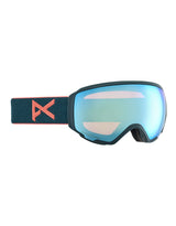 Anon WM1 MFI Womens Ski Goggles-Deep Emerald / Perceive Blue Lens + Perceive Pink Spare Lens-Standard Fit-aussieskier.com