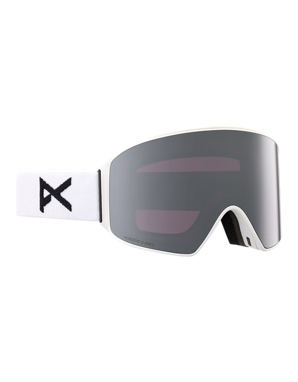 Anon M4 Cylindrical MFI Ski Goggles-White / Perceive Onyx Lens + Perceive Violet Spare Lens-Standard Fit-aussieskier.com