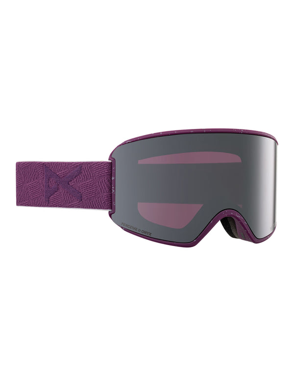 Anon WM3 MFI Womens Ski Goggles-Grape / Perceive Onyx Lens + Perceive Violet Spare Lens-Standard Fit-aussieskier.com