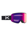 Anon WM3 MFI Womens Ski Goggles-Black / Perceive Red Lens + Perceive Burst Spare Lens-aussieskier.com