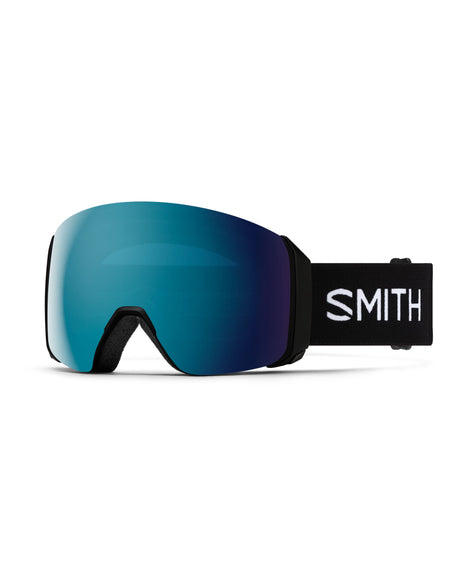 Smith 4D Mag XL Low Bridge Ski Goggles-Black / Chromapop Sun Blue Mirror Lens + Chromapop Storm Blue Sensor Mirror Spare Lens-aussieskier.com