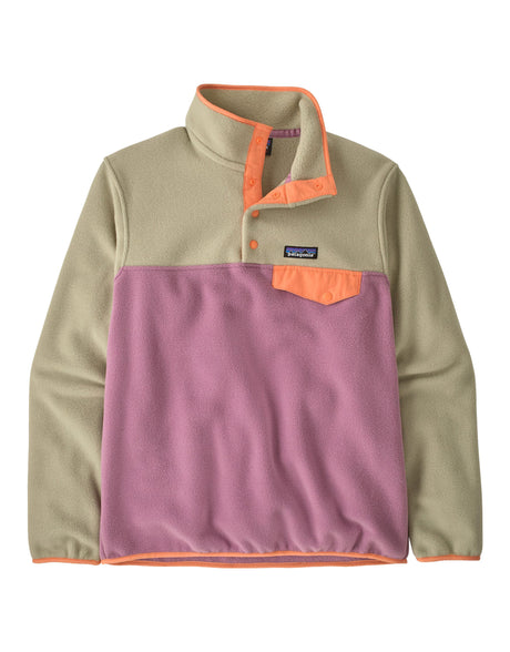 Patagonia Womens Lightweight Synchilla Snap-T Pullover Fleece-X Small-Light Violet-aussieskier.com