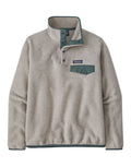 Patagonia Womens Lightweight Synchilla Snap-T Pullover Fleece-X Small-Oatmeal Heather w/ Nouveau Green-aussieskier.com