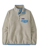 Patagonia Womens Lightweight Synchilla Snap-T Pullover Fleece-X Small-Oatmeal Heather w/ Shore Blue-aussieskier.com