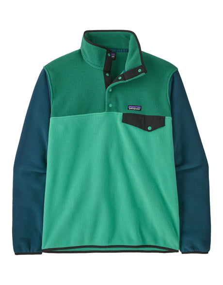 Patagonia Mens Lightweight Synchilla Snap-T Pullover Fleece-Small-Aqua Stone-aussieskier.com
