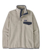 Patagonia Mens Lightweight Synchilla Snap-T Pullover Fleece-Small-Oatmeal Heather w/ Smoulder Blue-aussieskier.com