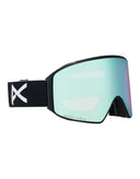 Anon M4 Cylindrical MFI Ski Goggles-Black / Perceive Blue Lens + Perceive Pink Spare Lens-aussieskier.com