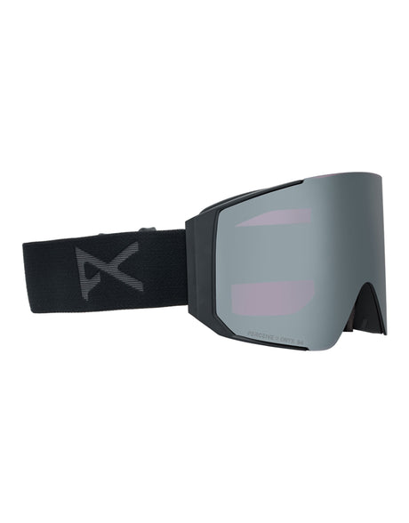 Anon Sync Low Bridge Ski Goggles-Smoke / Perceive Onyx Lens + Perceive Violet Spare Lens-aussieskier.com