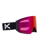 Anon Sync Low Bridge Ski Goggles-Black / Perceive Red Lens + Perceive Burst Spare Lens-aussieskier.com