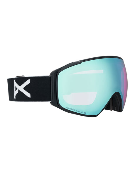 Anon M4S Toric MFI Low Bridge Ski Goggles-Black / Perceive Blue Lens + Perceive Pink Spare Lens-aussieskier.com