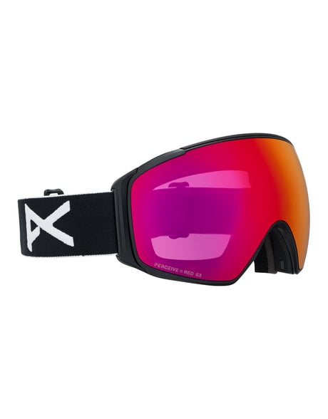 Anon M4S Toric MFI Low Bridge Ski Goggles-Black / Perceive Red Lens + Perceive Burst Spare Lens-aussieskier.com