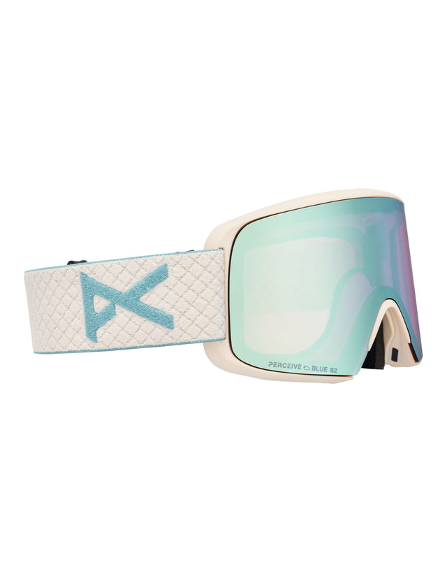 Anon M6s MFI Ski Goggles-Oat / Perceive Blue Lens + Perceive Pink Spare Lens-aussieskier.com