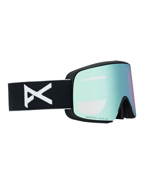 Anon M6s MFI Ski Goggles-Black / Perceive Blue Lens + Perceive Pink Spare Lens-aussieskier.com