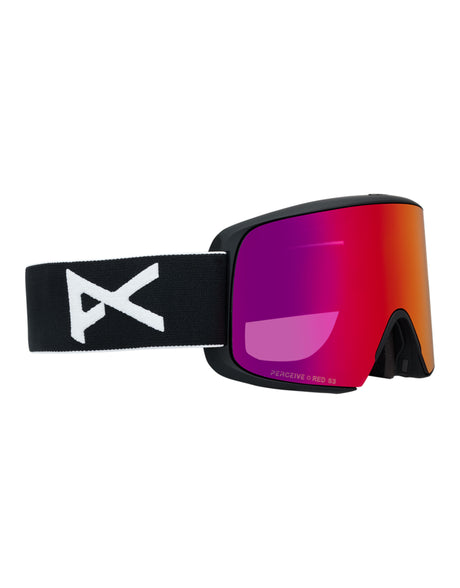 Anon M6s MFI Ski Goggles-Black / Perceive Red Lens + Perceive Burst Spare Lens-aussieskier.com