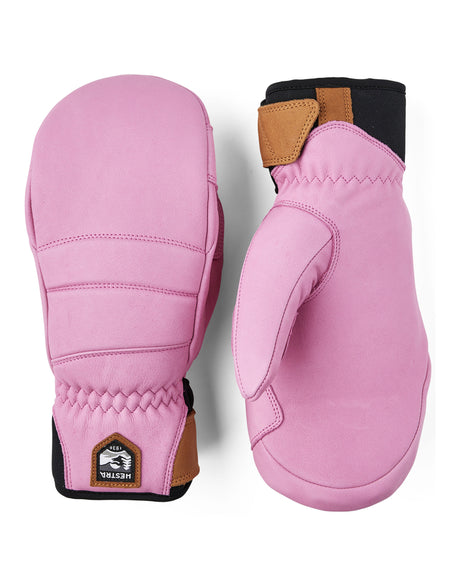 Hestra Womens Leather Fall Line Ski Mittens-6-Cerise-aussieskier.com