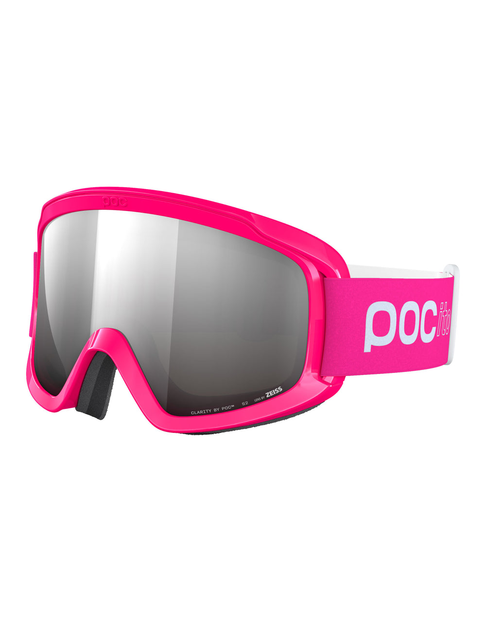 POC POCito Opsin Clarity Kids Ski Goggles-Fluorescent Pink / Clarity Silver Lens-aussieskier.com