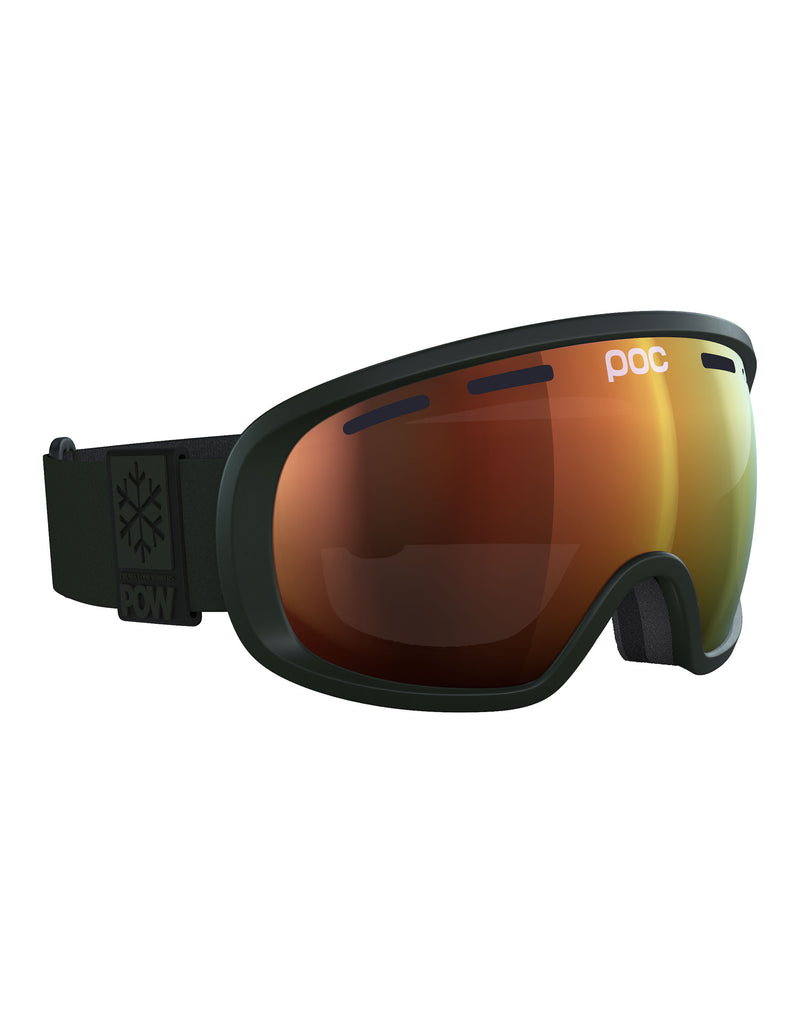 POC Fovea Clarity Ski Goggles-Bismuth Green - POW JJ / Spektris Orange Lens-aussieskier.com