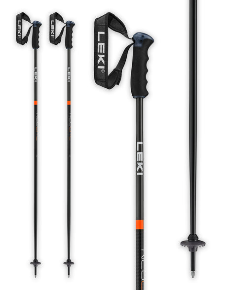 Leki Neolite Airfoil Ski Poles-110-Black / Orange-aussieskier.com